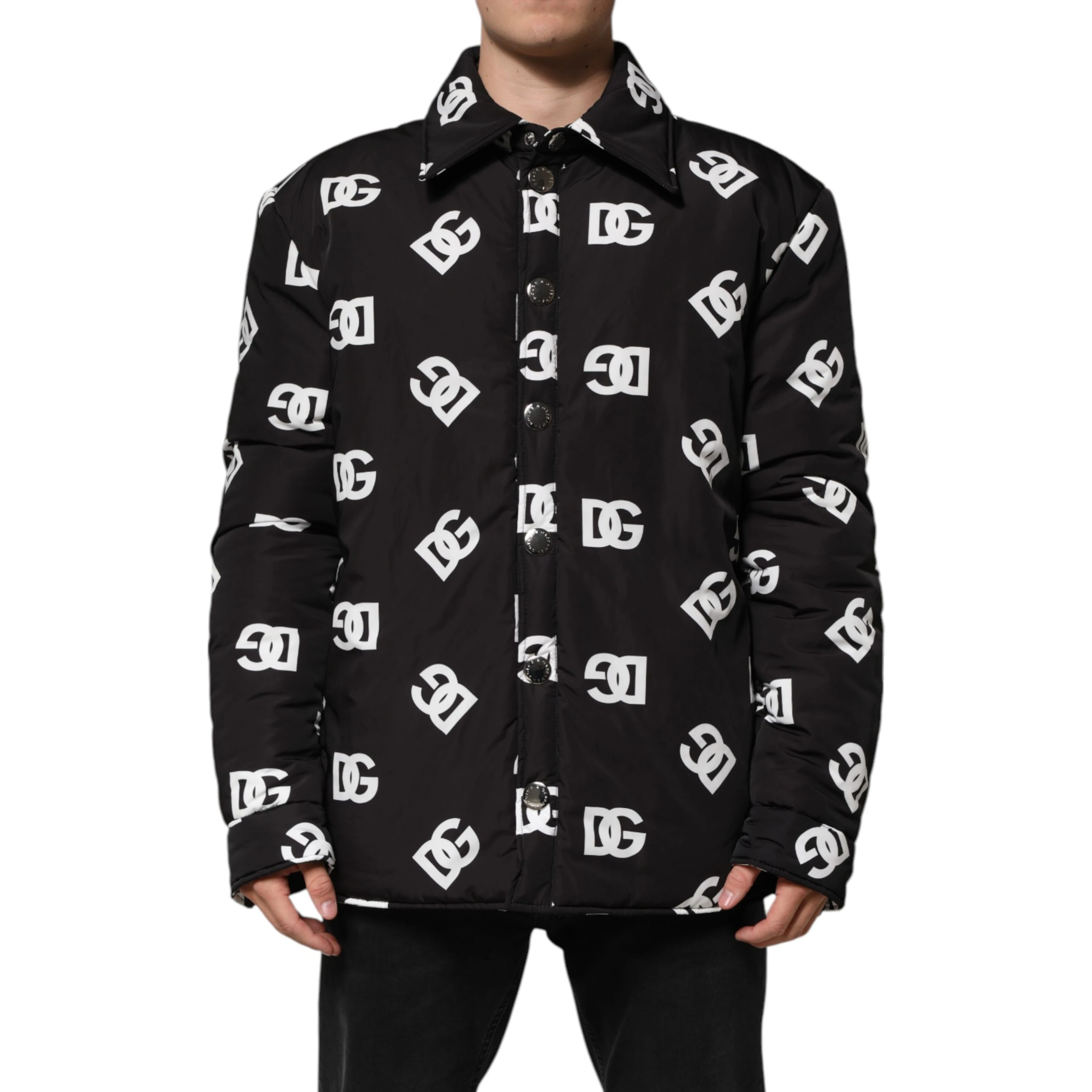 Black DG Monogram Nylon Windbreaker Jacket