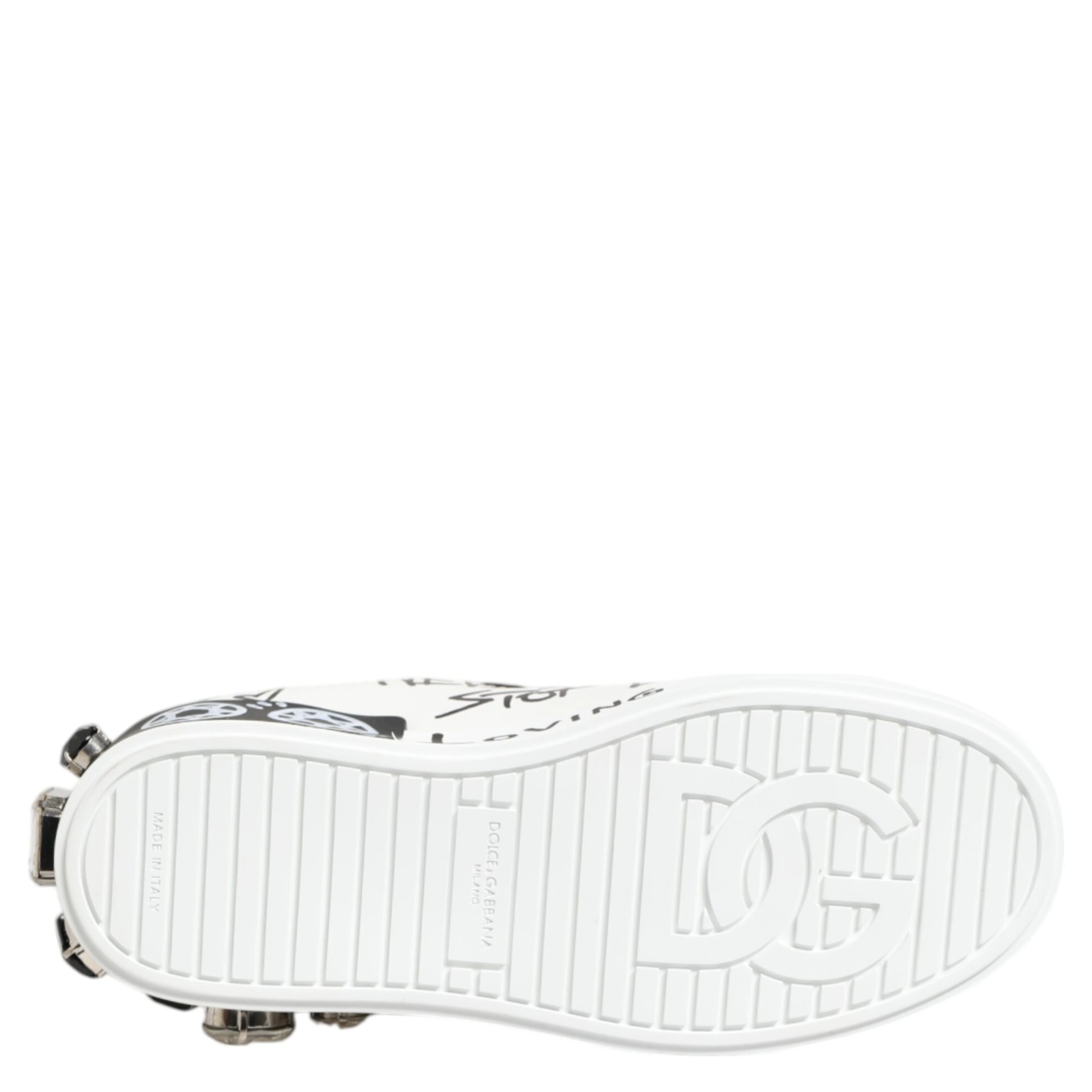 White Portofino Crystal Sneakers  Shoes