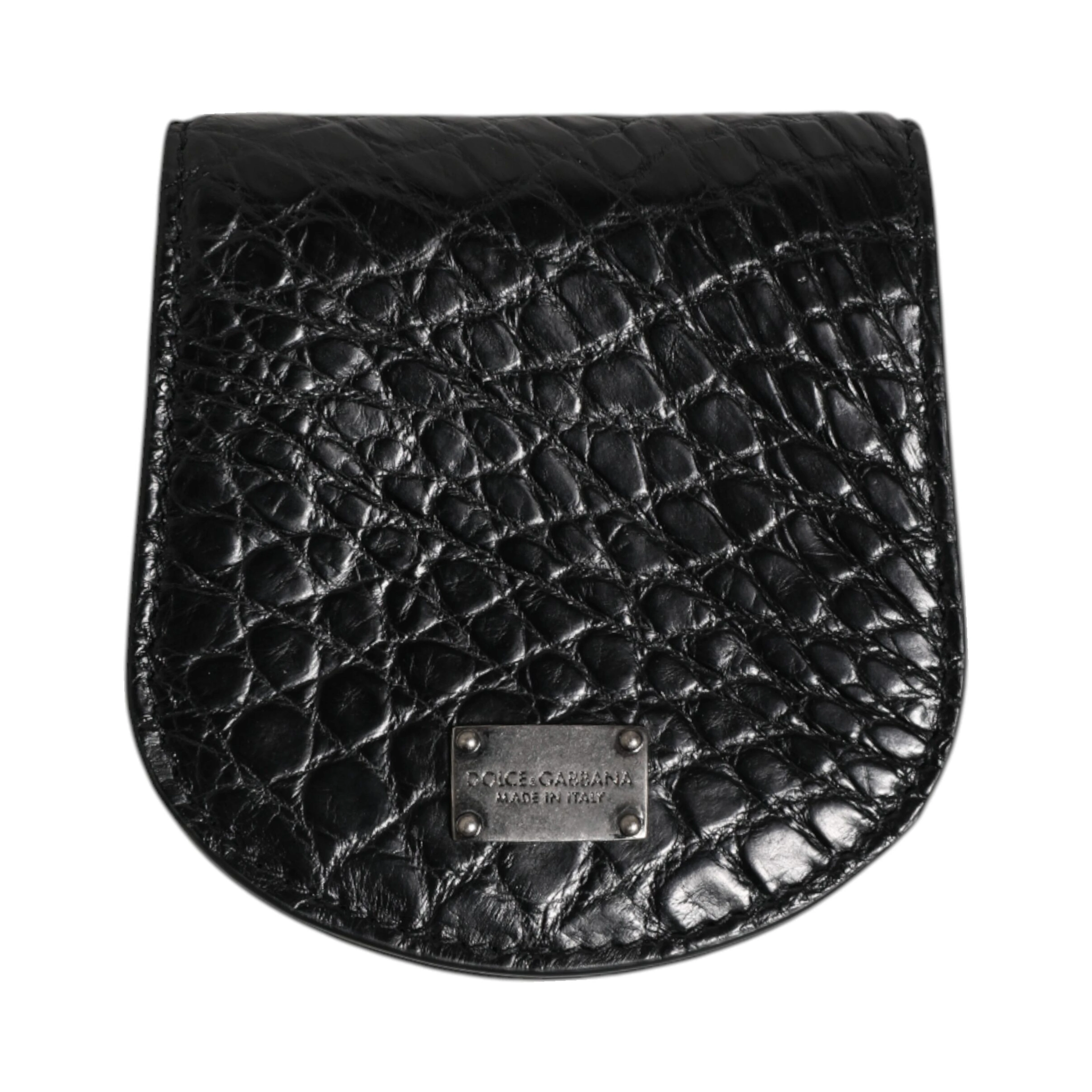 Black Exotic Skin Coin Condom Case Holder Pocket Wallet