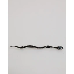 Black Brass Crystal Spilla Serpente Mens Brooch Pin