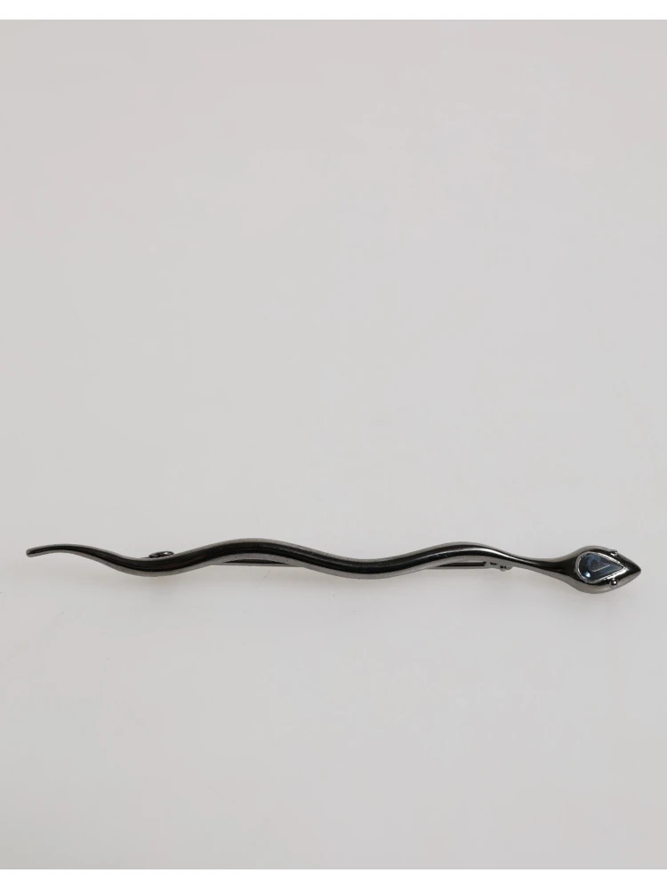 Black Brass Crystal Spilla Serpente Mens Brooch Pin alternative