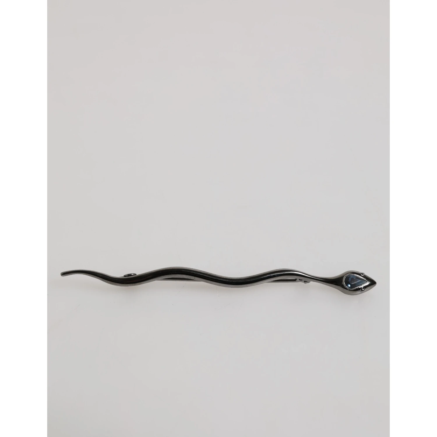 Black Brass Crystal Spilla Serpente Mens Brooch Pin