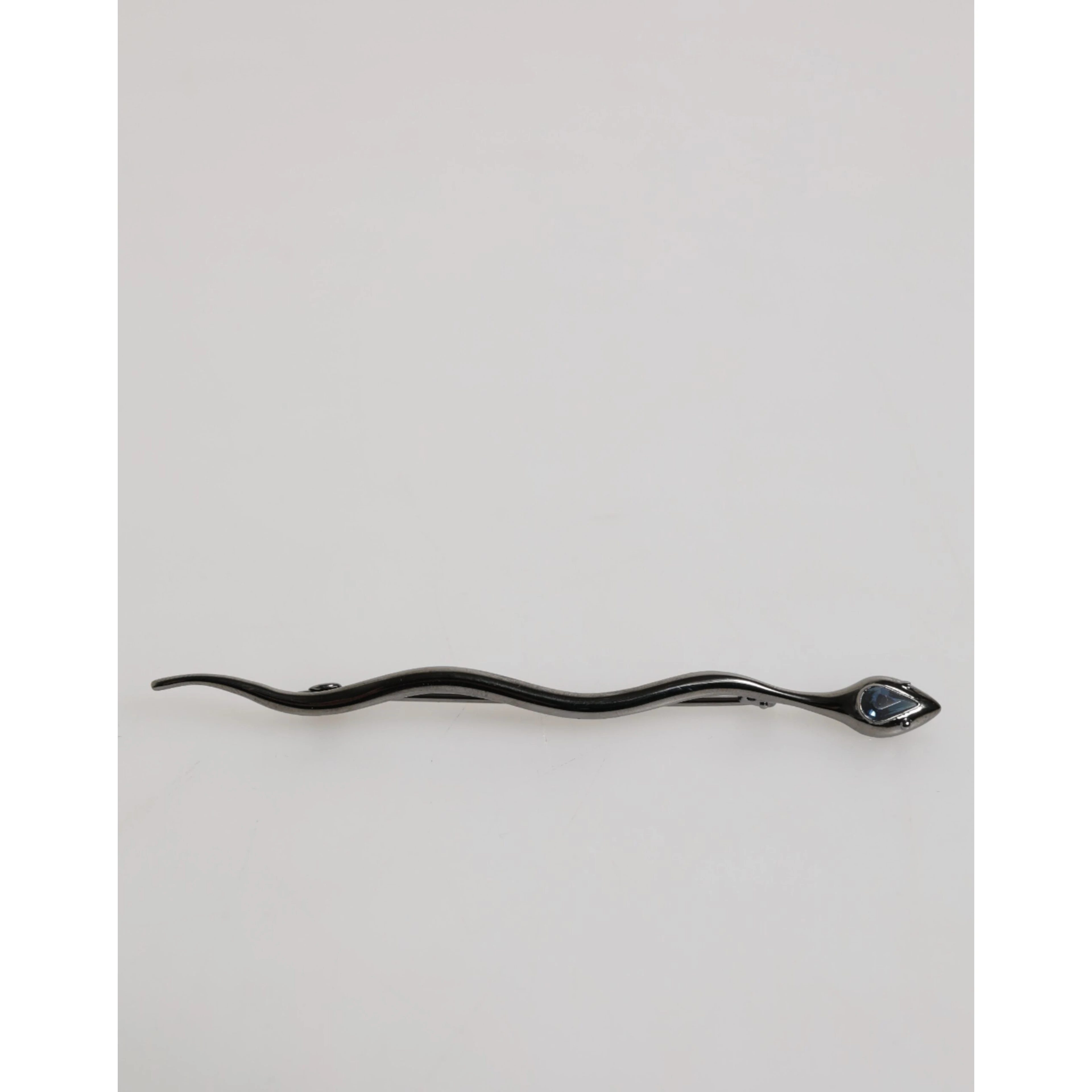 Black Brass Crystal Spilla Serpente Mens Brooch Pin