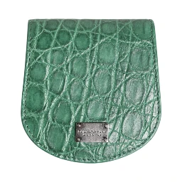 Green Exotic Skin Coin Condom Case Holder Pocket Wallet