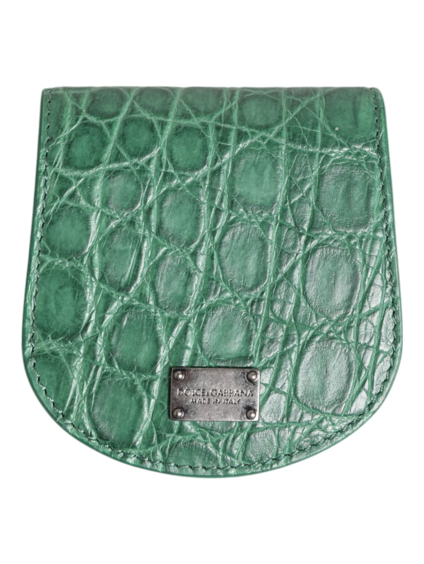 Green Exotic Skin Coin Condom Case Holder Pocket Wallet