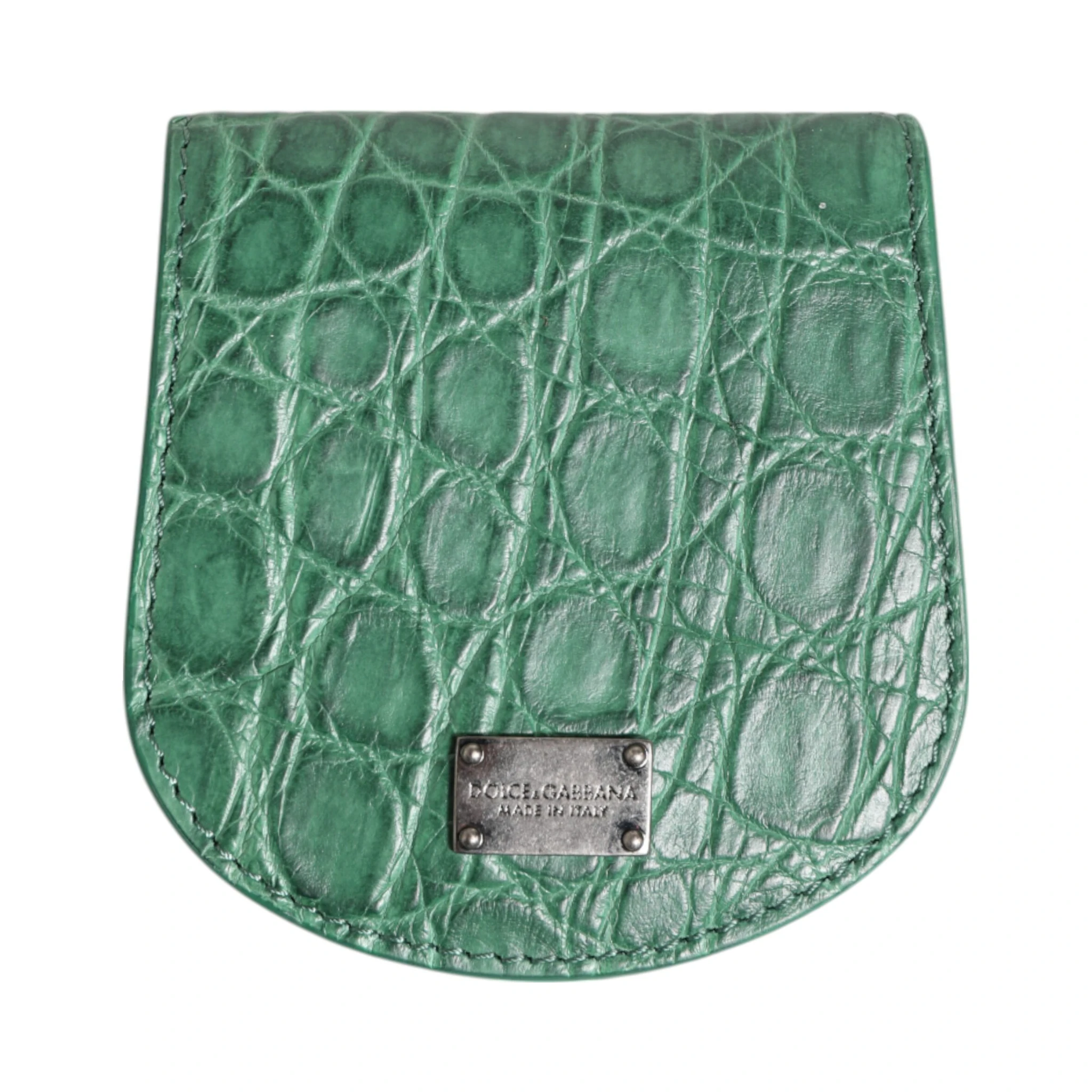 Green Exotic Skin Coin Condom Case Holder Pocket Wallet