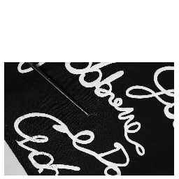 Black Logo Print Cotton Crew Neck T-shirt