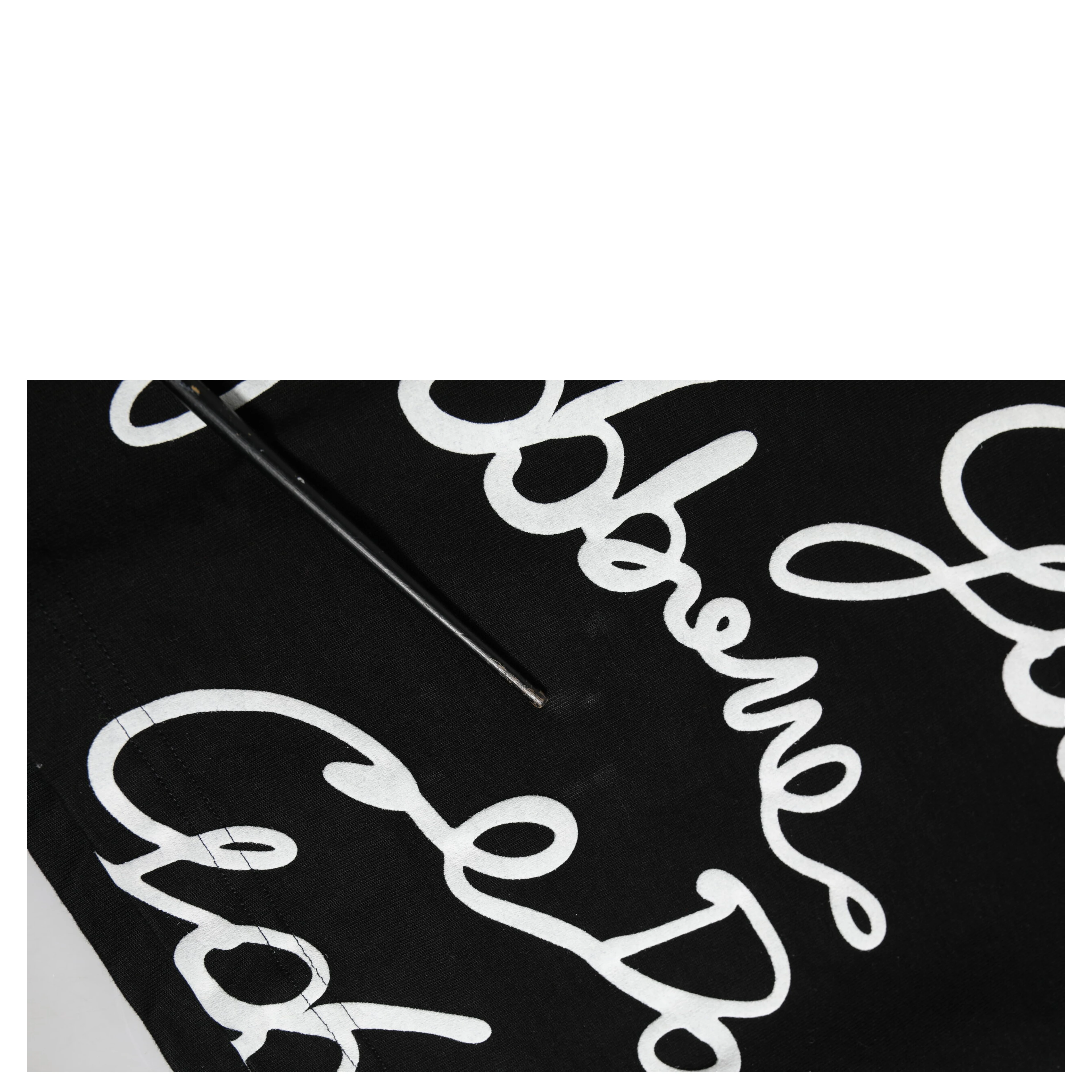 Black Logo Print Cotton Crew Neck T-shirt