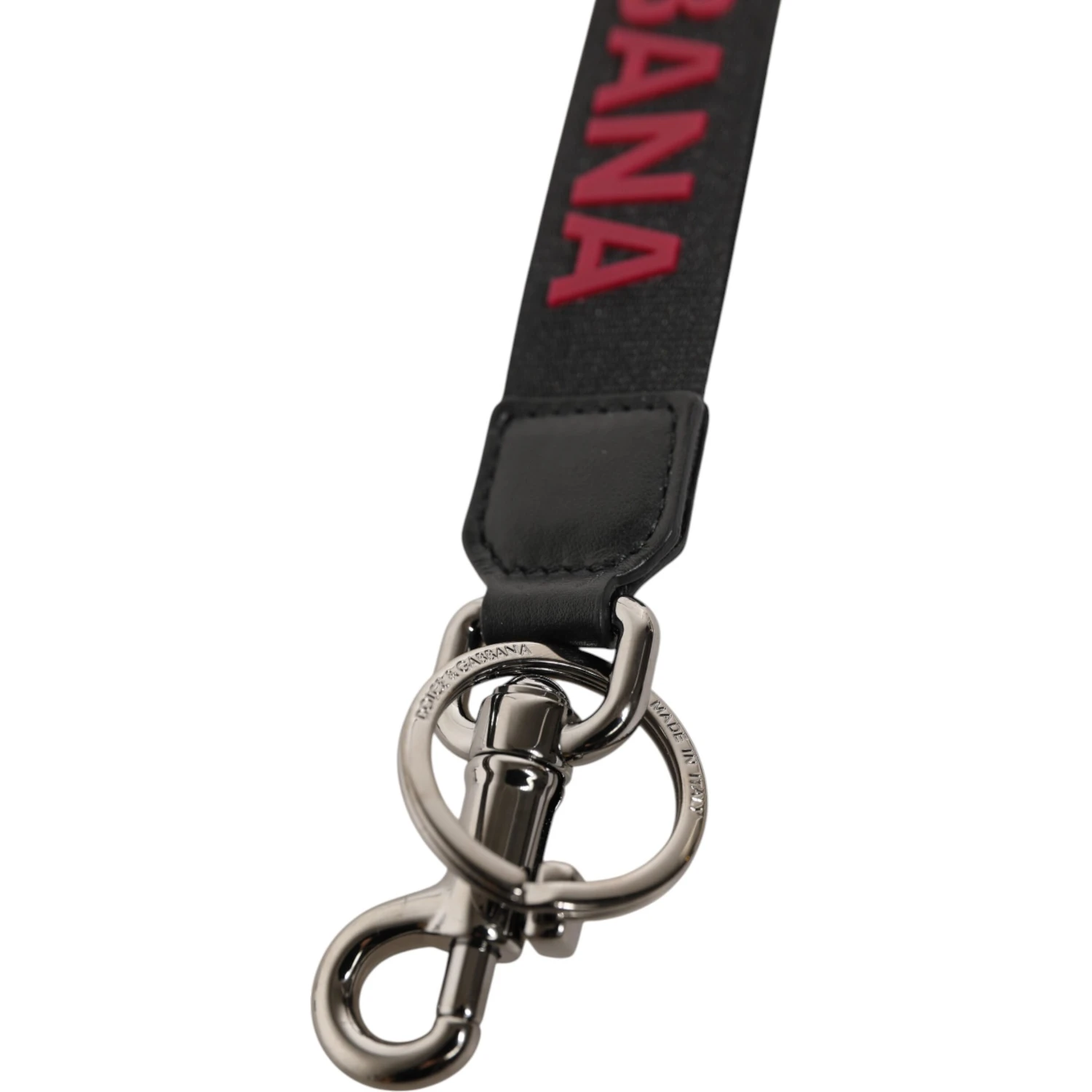 Black Red DG Logo Polyester Silver Men Keychain Keyring