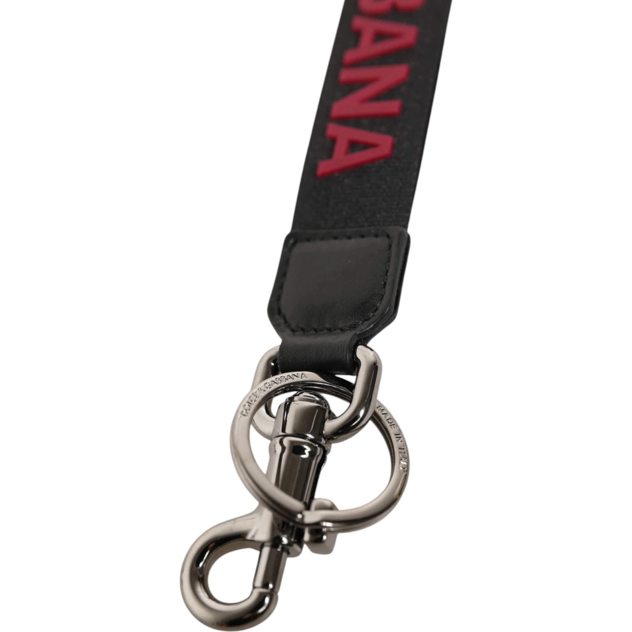 Black Red DG Logo Polyester Silver Men Keychain Keyring