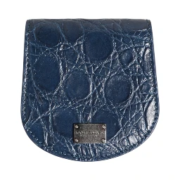 Blue Exotic Skin Coin Condom Case Holder Pocket Wallet