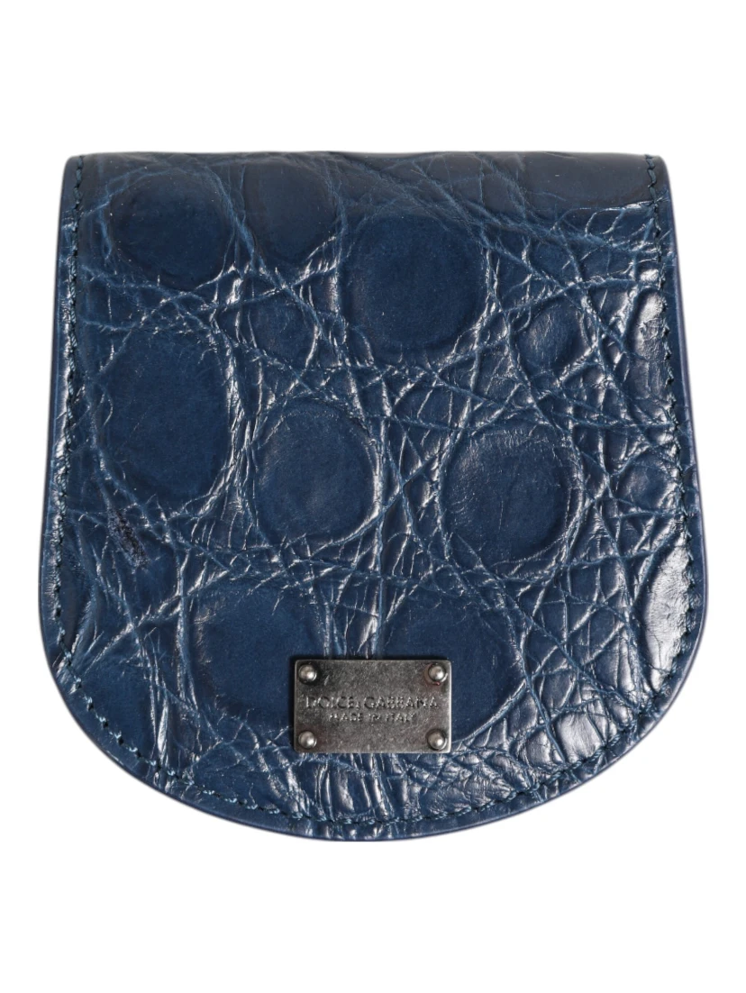 Blue Exotic Skin Coin Condom Case Holder Pocket Wallet