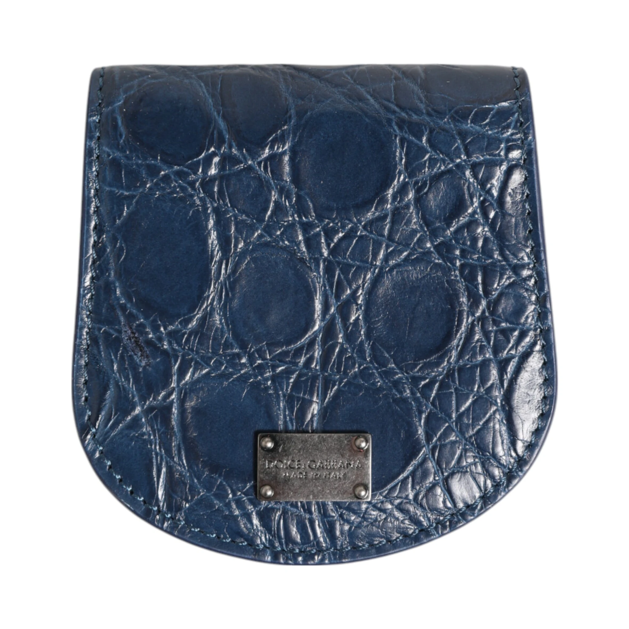 Blue Exotic Skin Coin Condom Case Holder Pocket Wallet