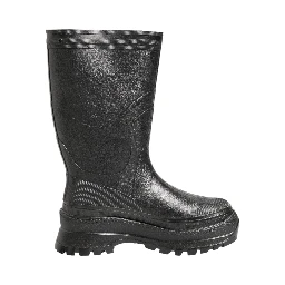 Metallic Black Pull On Rain Boots Men Shoes