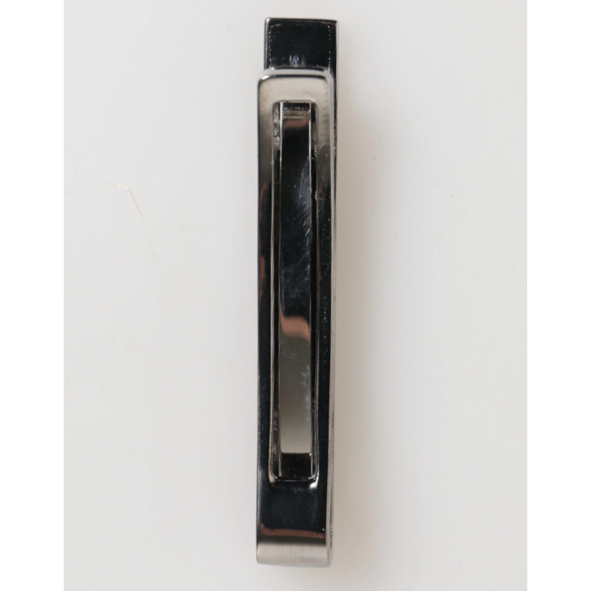 Silver Tone Brass Logo Branded Men Accessory Tie Clip Bar