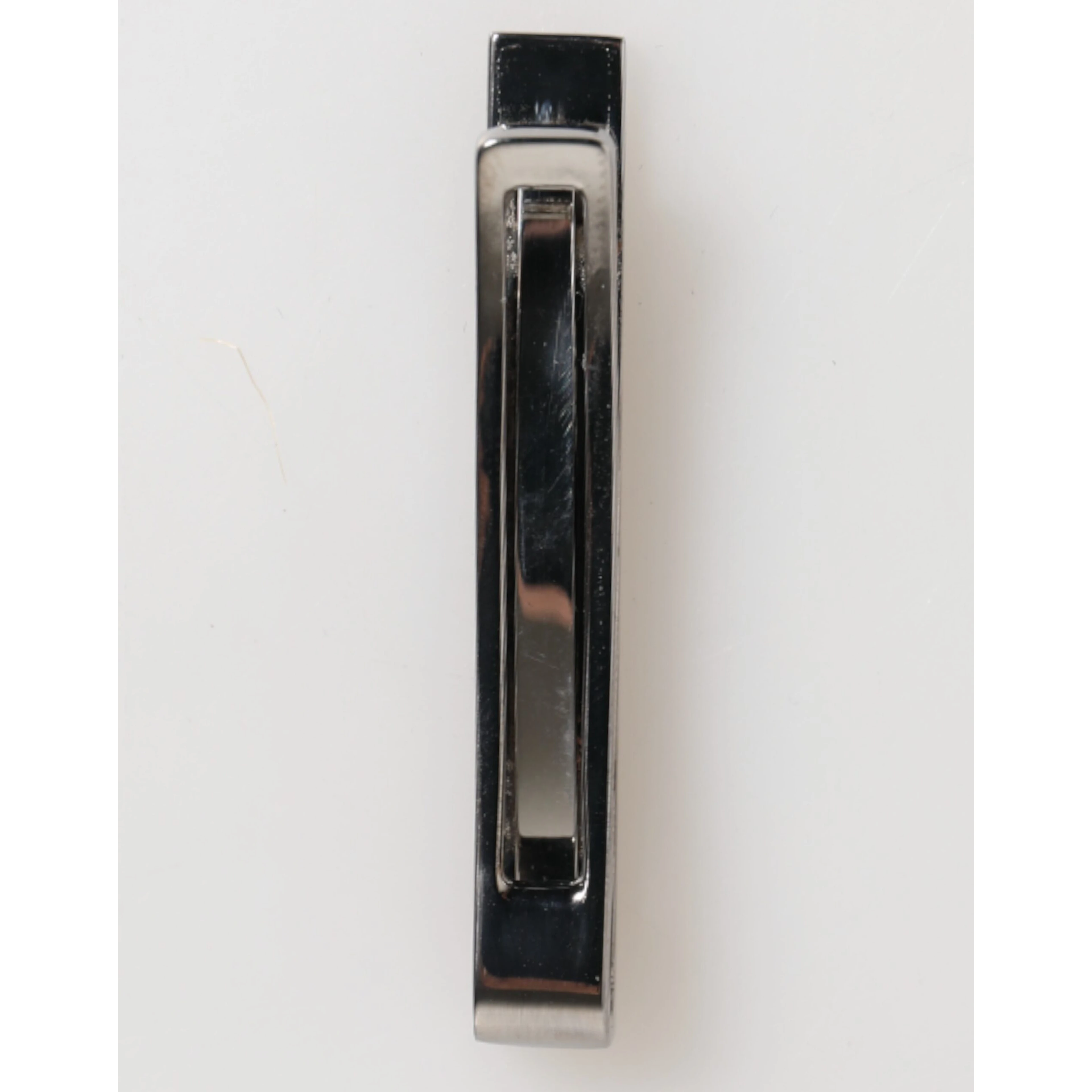 Silver Tone Brass Logo Branded Men Accessory Tie Clip Bar