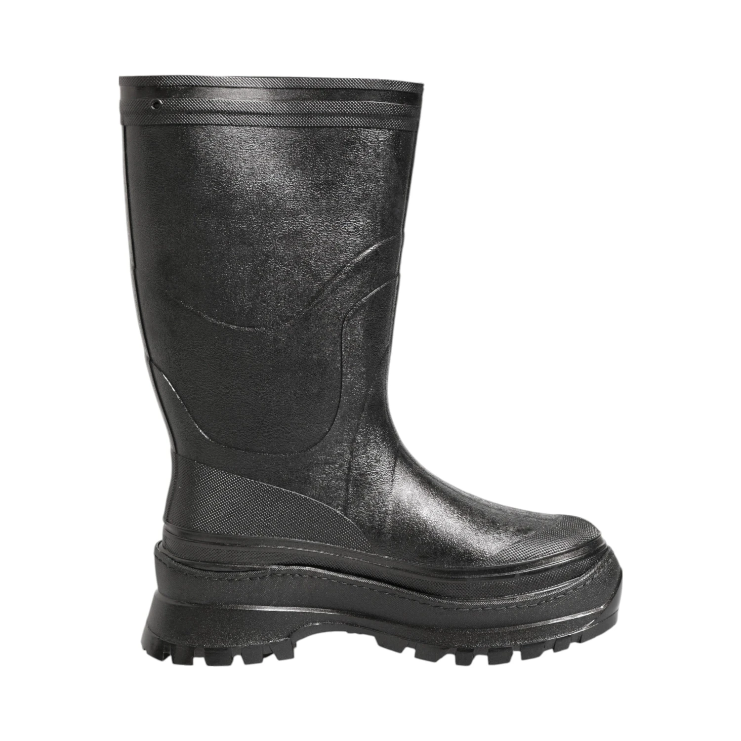 Metallic Black Pull On Rain Boots Men Shoes