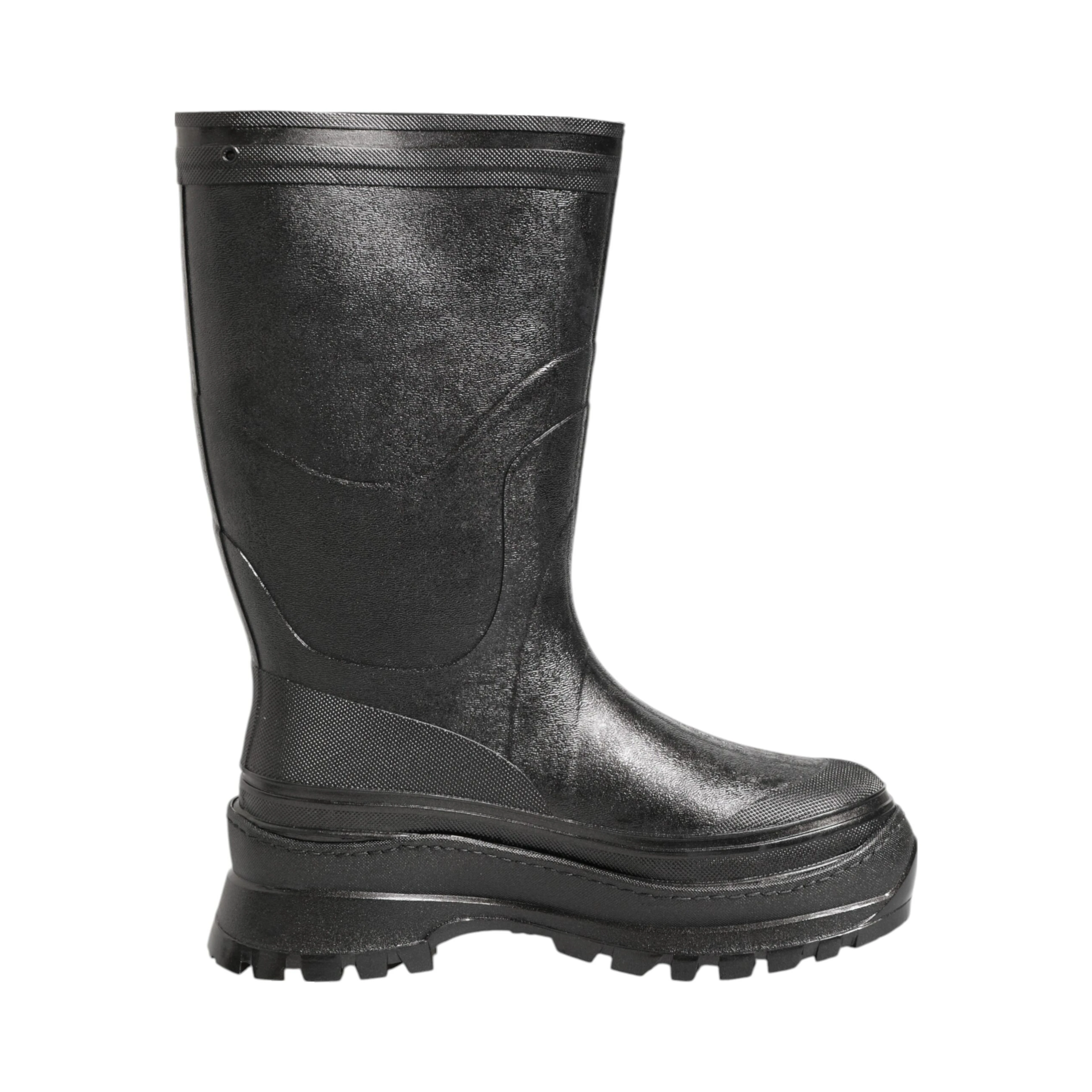 Metallic Black Pull On Rain Boots Men Shoes