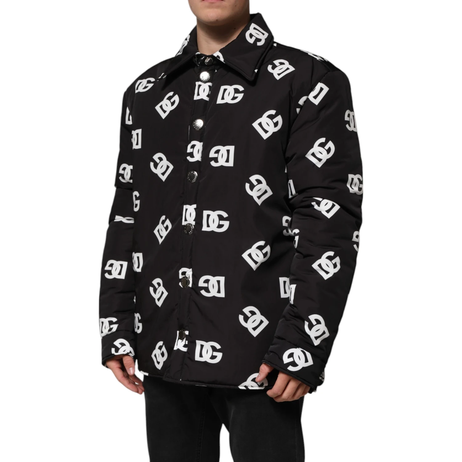Black DG Monogram Nylon Windbreaker Jacket