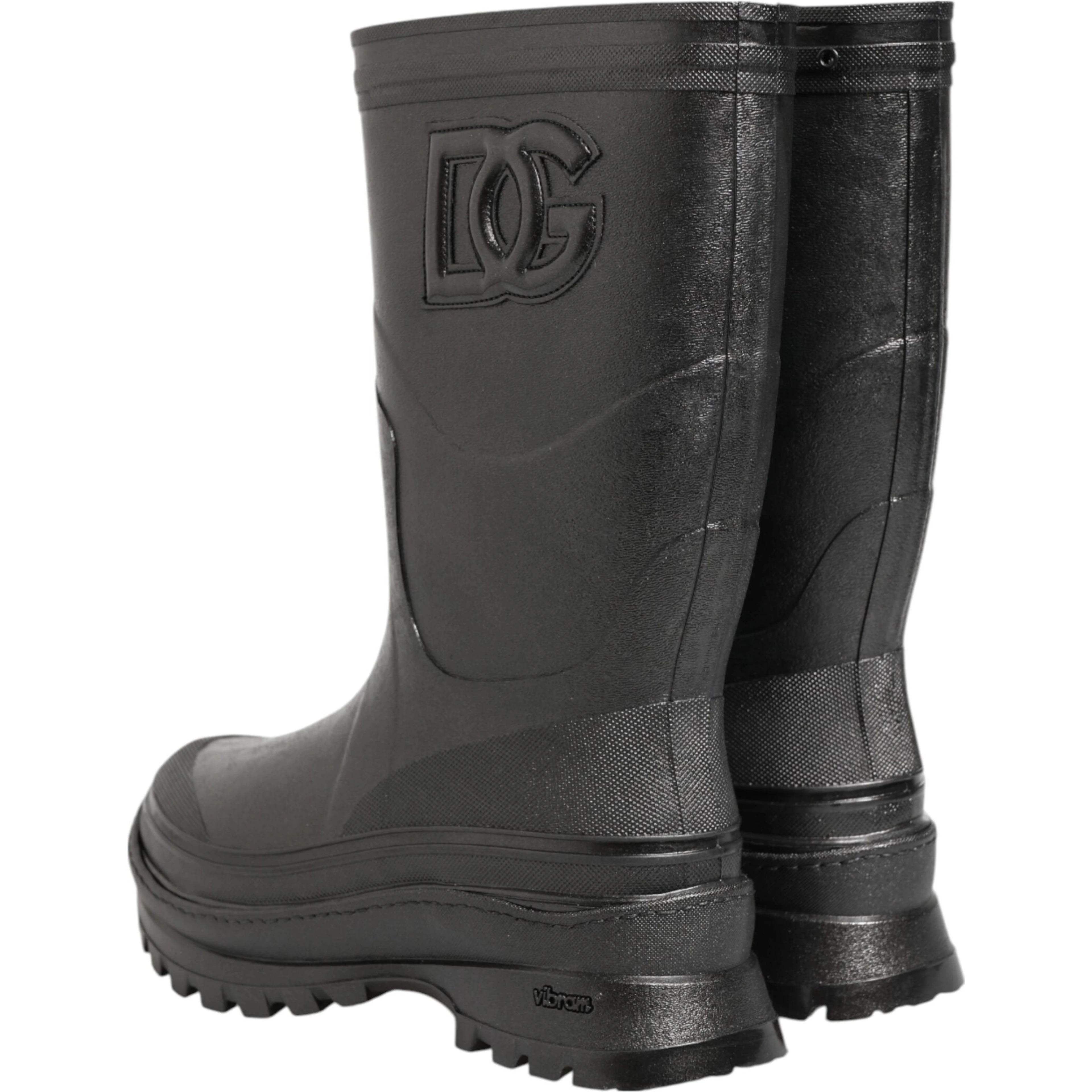 Metallic Black Pull On Rain Boots Men Shoes