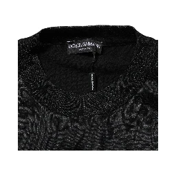 Black Polyester Pullover Sweatshirt Sweater