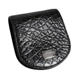 Black Exotic Skin Coin Condom Case Holder Pocket Wallet
