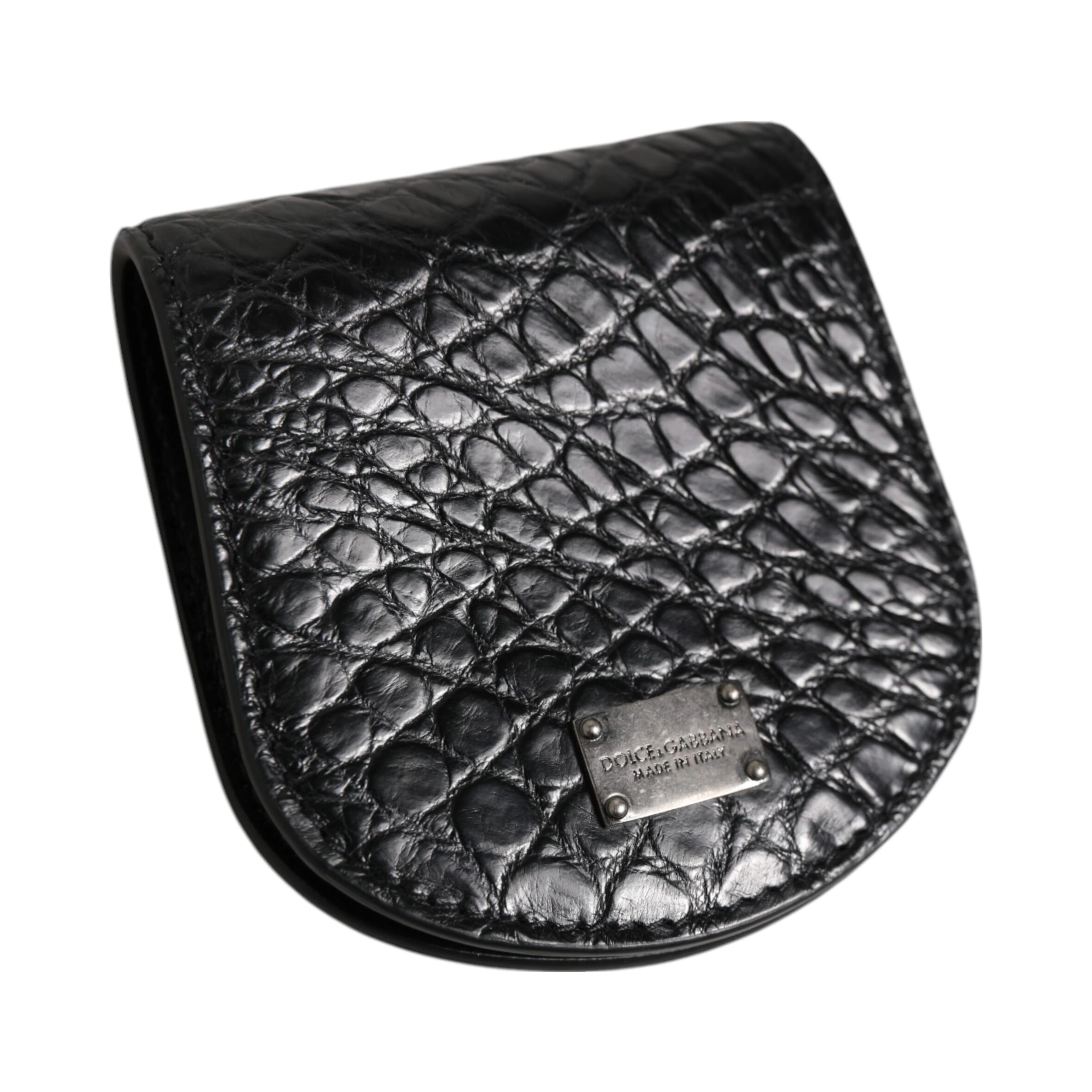Black Exotic Skin Coin Condom Case Holder Pocket Wallet