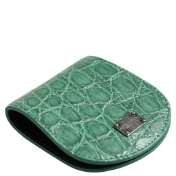 Green Exotic Skin Coin Condom Case Holder Pocket Wallet