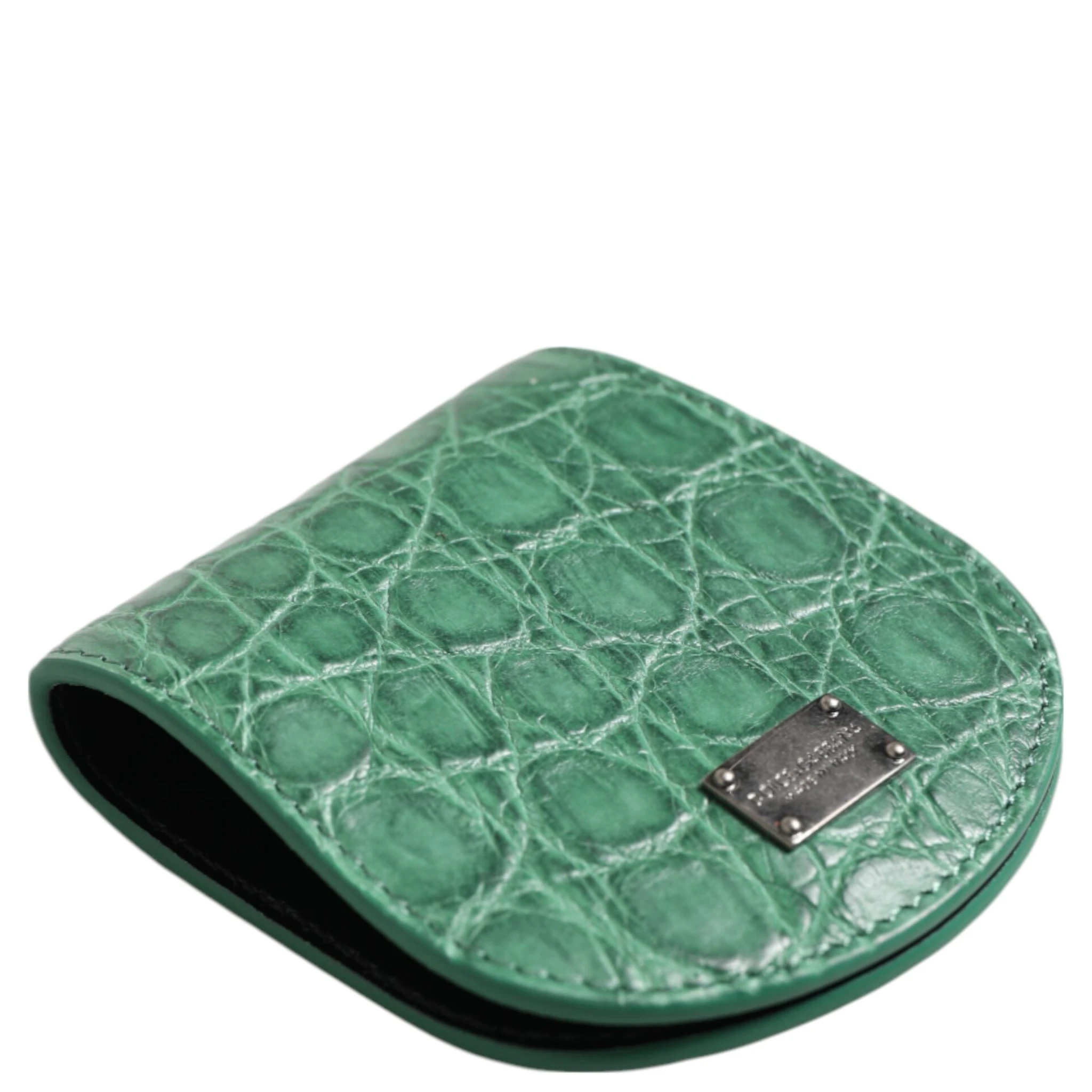 Green Exotic Skin Coin Condom Case Holder Pocket Wallet
