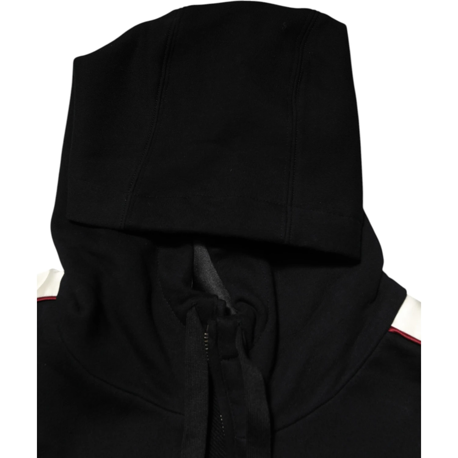 Black Cotton Plaque Track Cardigan Sweater