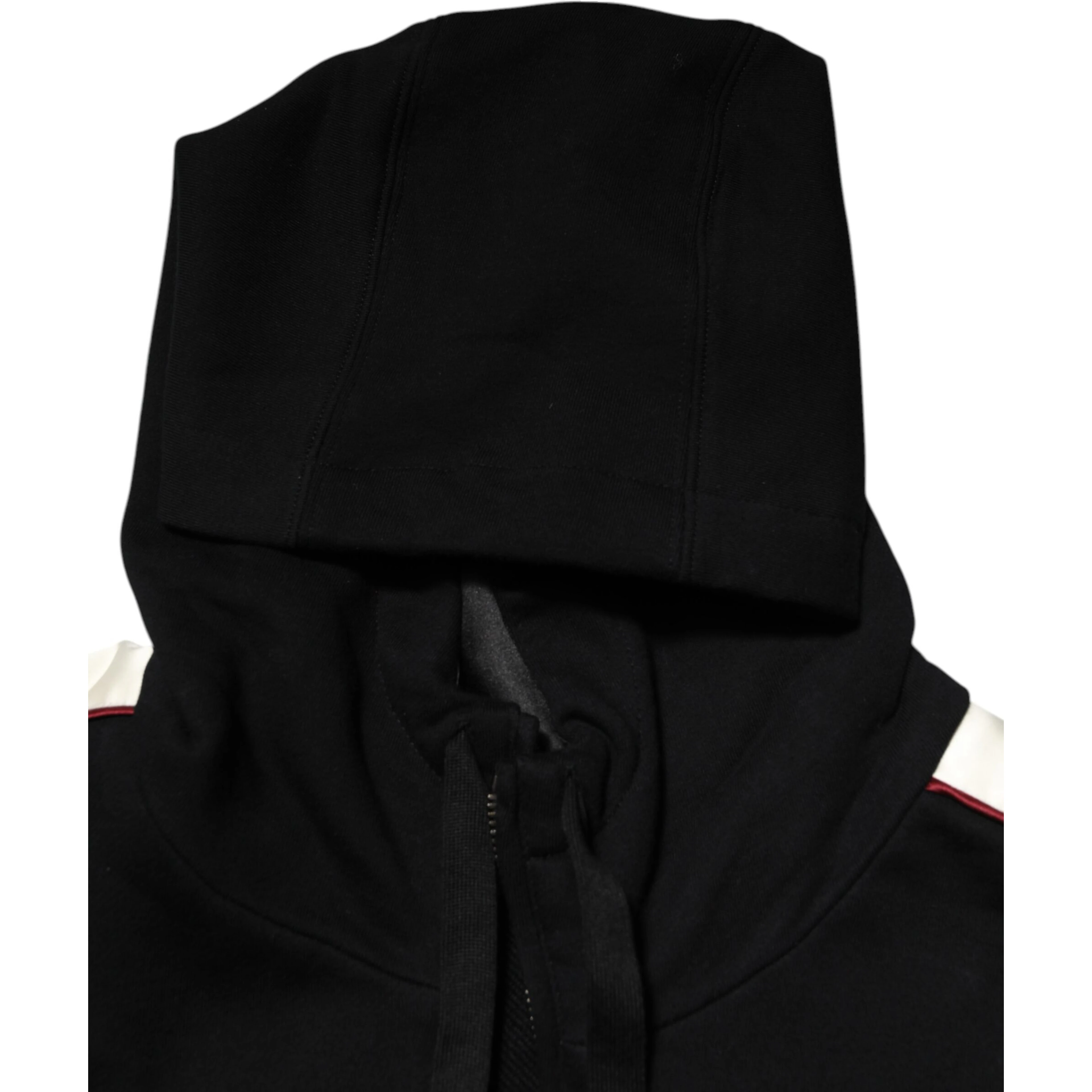 Black Cotton Plaque Track Cardigan Sweater