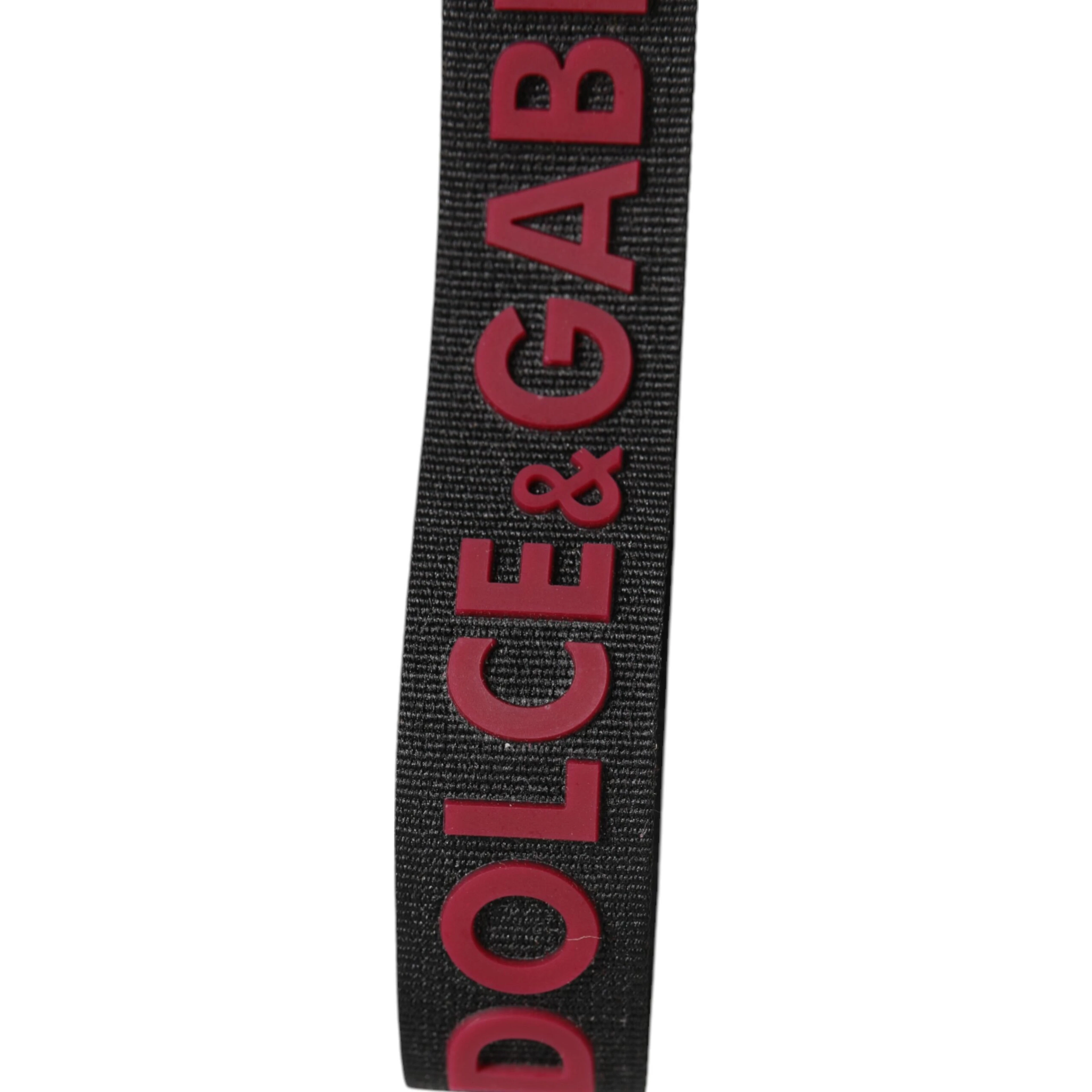 Black Red DG Logo Polyester Silver Men Keychain Keyring