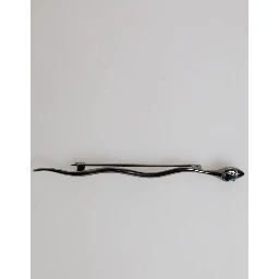 Black Brass Crystal Spilla Serpente Mens Brooch Pin