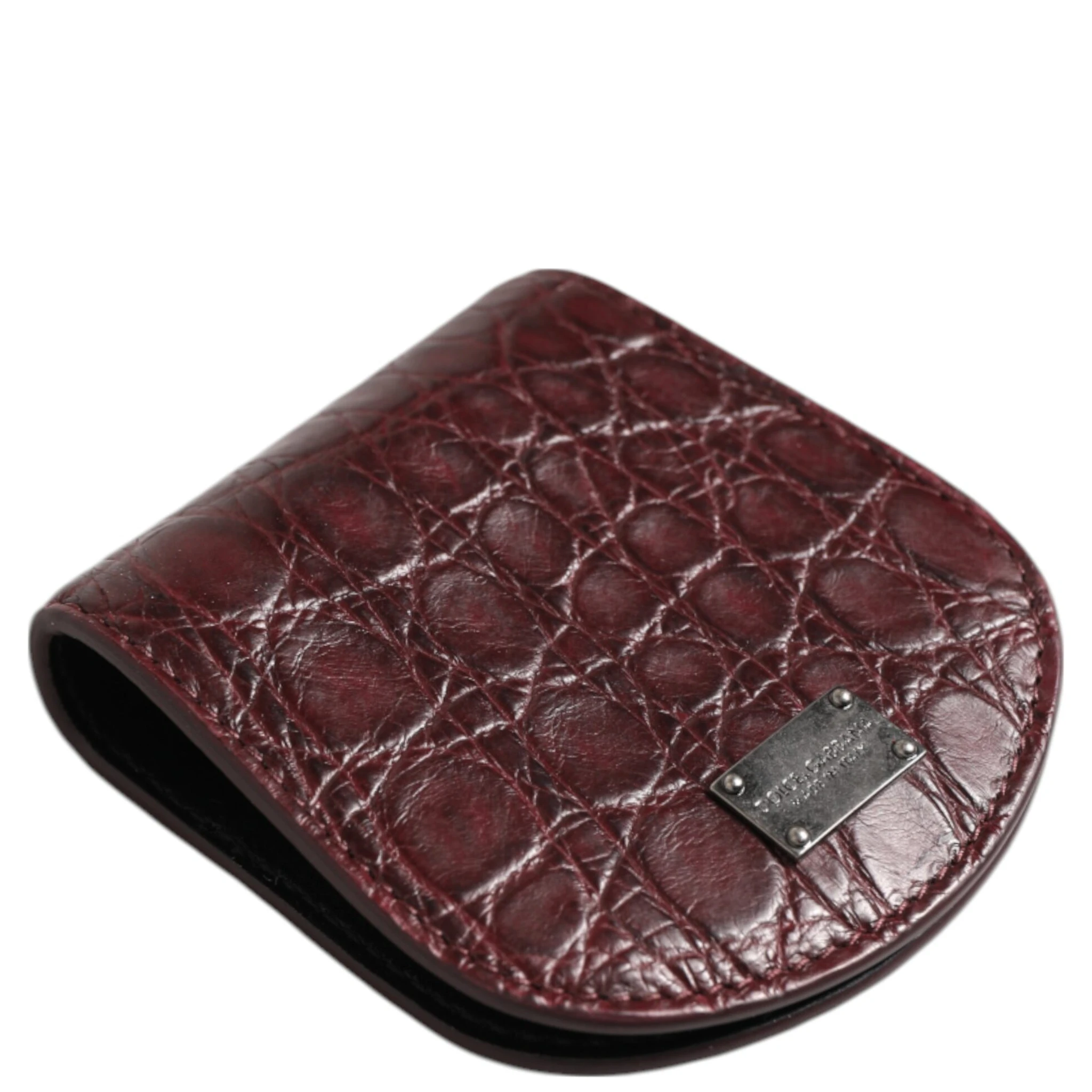 Burgundy Exotic Skin Coin Condom Case Holder Pocket Wallet
