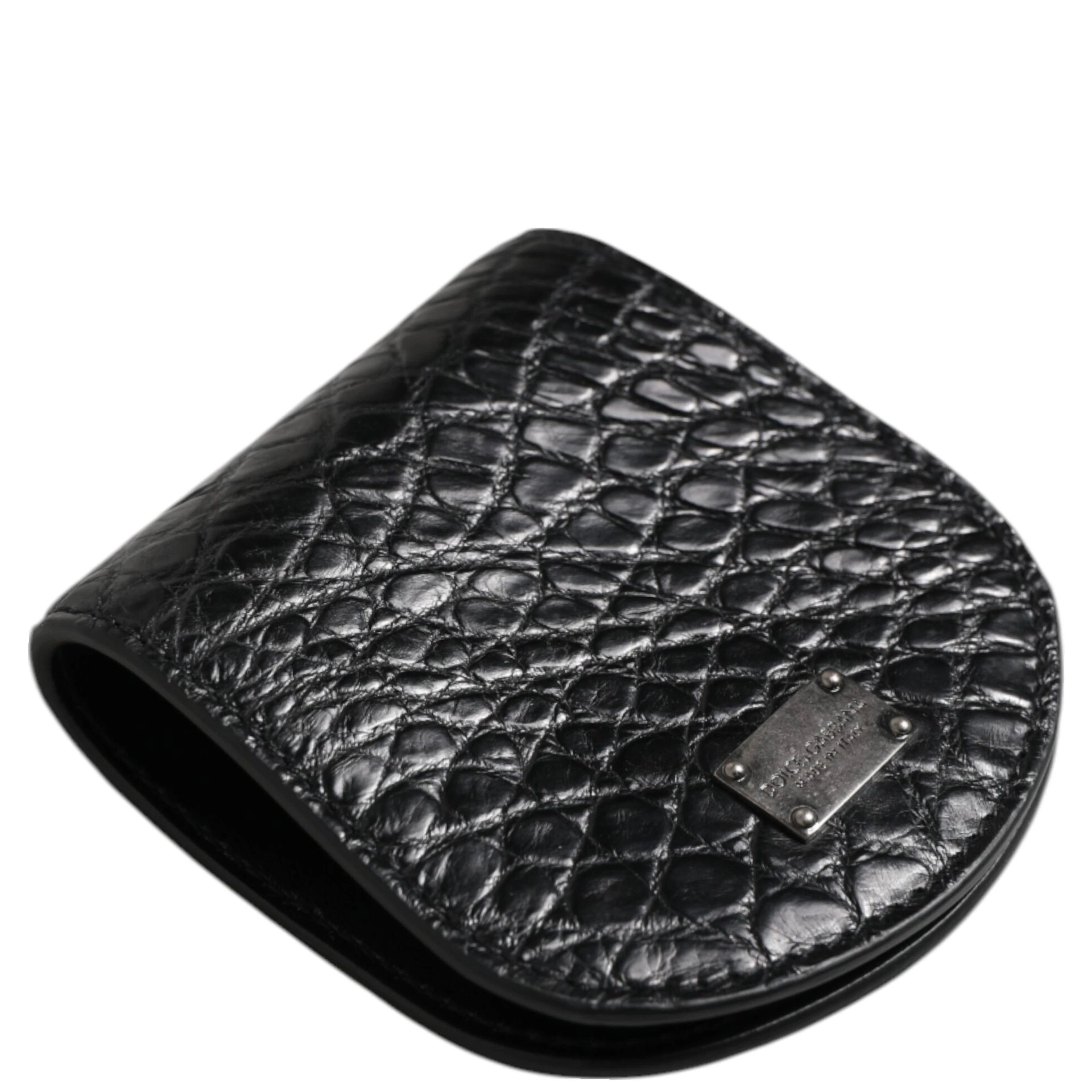 Black Exotic Skin Coin Condom Case Holder Pocket Wallet