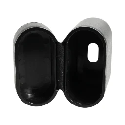 Black Leather Logo Print Flip Holder Men Airpods Case