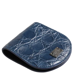 Blue Exotic Skin Coin Condom Case Holder Pocket Wallet