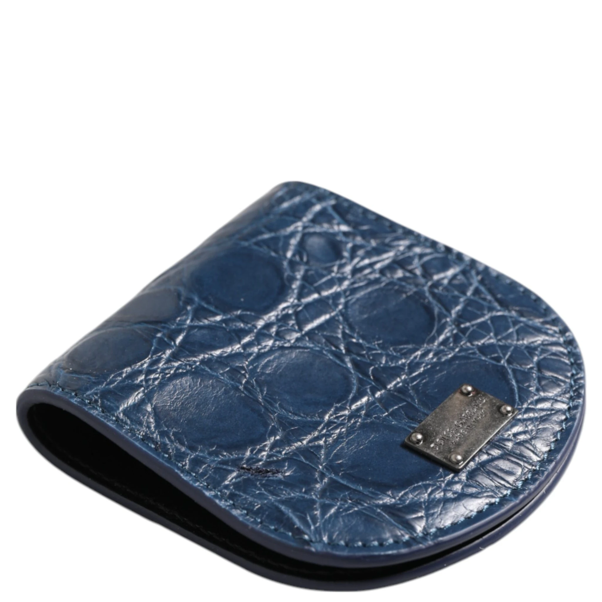 Blue Exotic Skin Coin Condom Case Holder Pocket Wallet