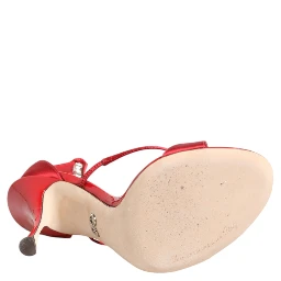 Red Satin Crystals Keira Sandals Heels Shoes