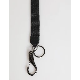 Black Yellow Polyester DG Logo Silver Keychain Keyring