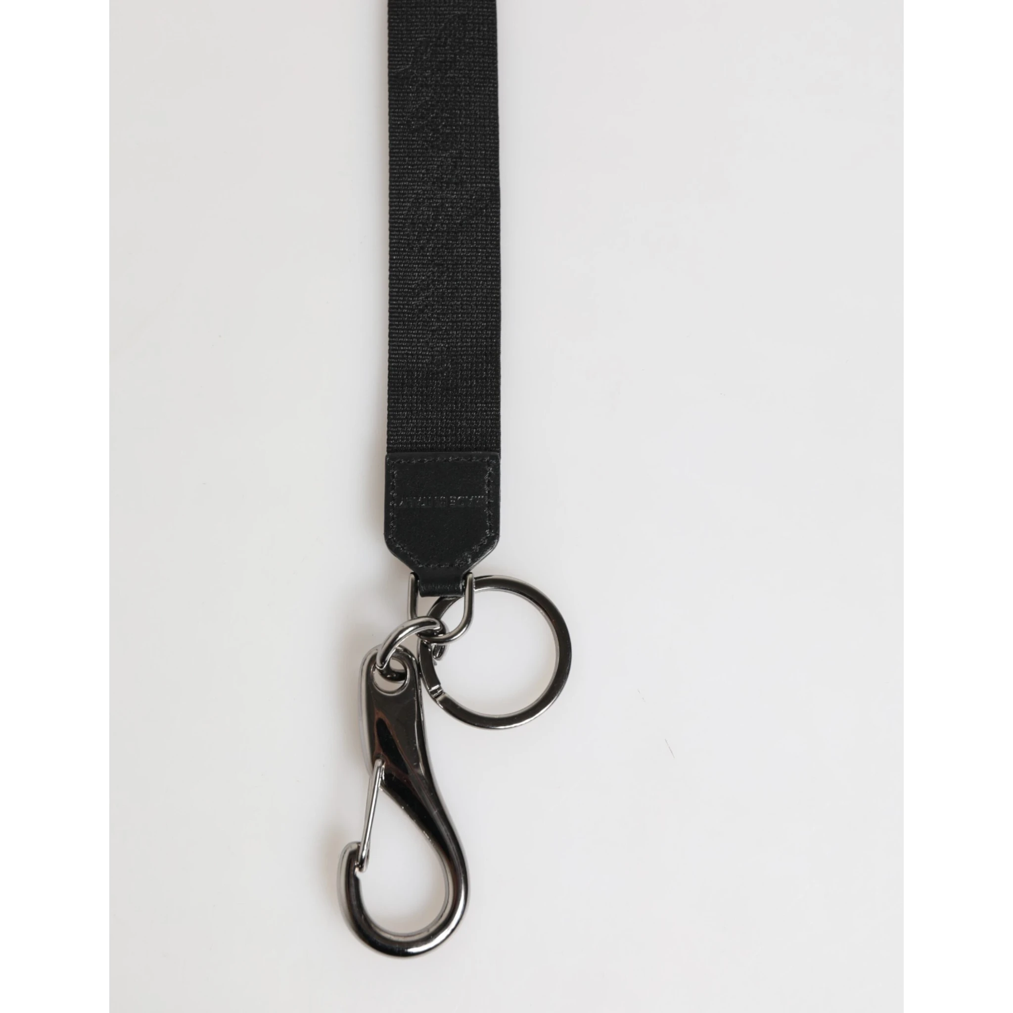 Black Yellow Polyester DG Logo Silver Keychain Keyring