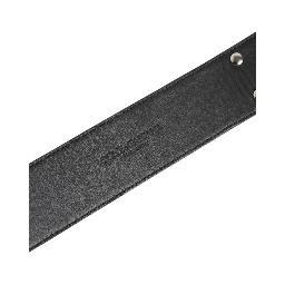 Silver Textured Leather Gold Tone Metal Neckband