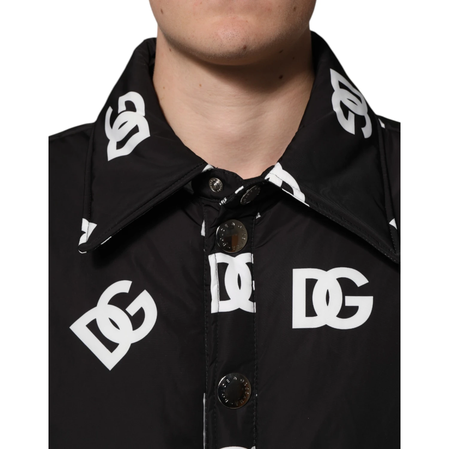Black DG Monogram Nylon Windbreaker Jacket