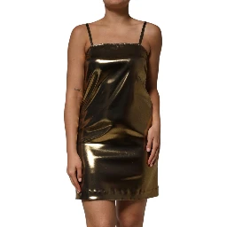 Metallic Gold Sleeveless A-line Mini Dress