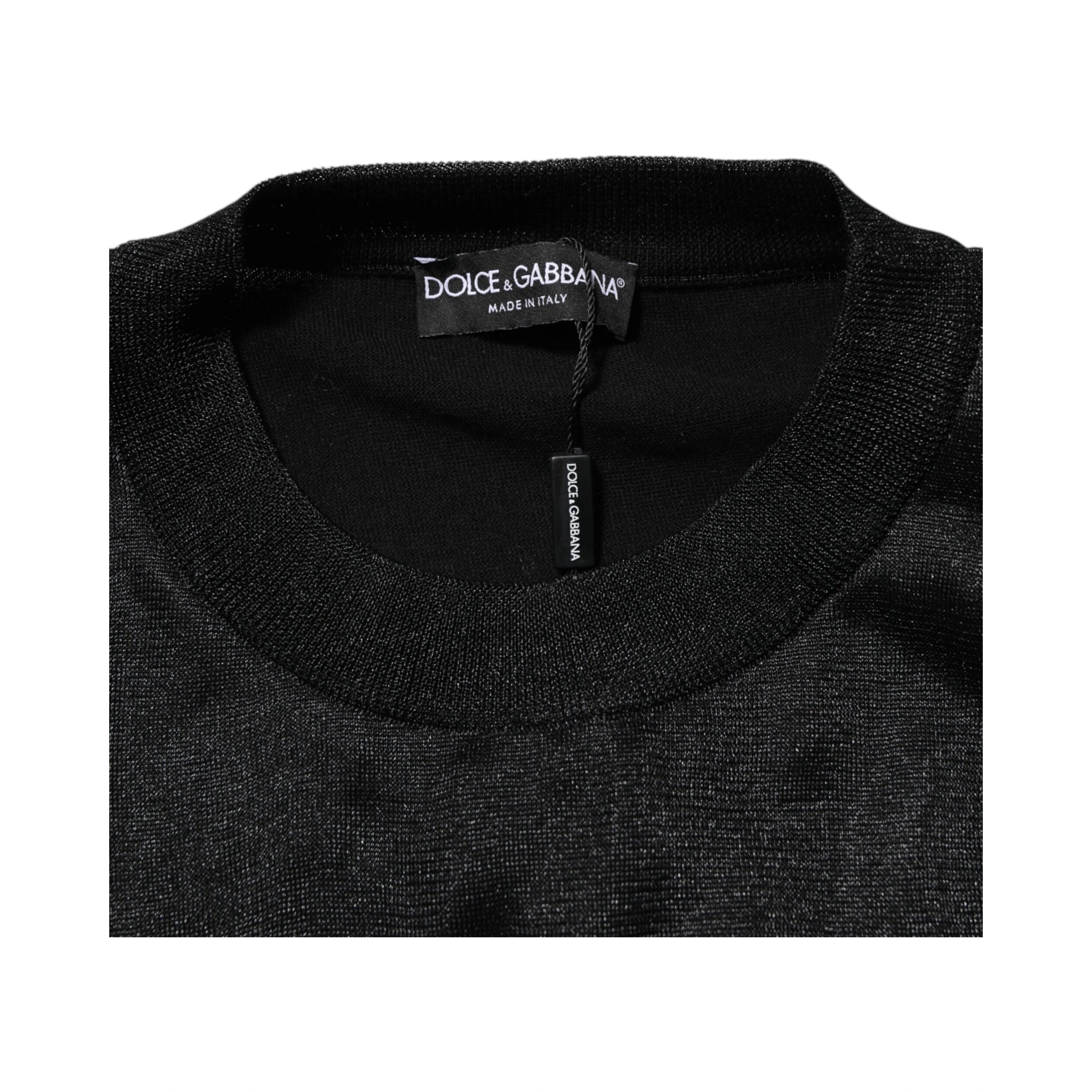 Black Polyester Pullover Sweatshirt Sweater