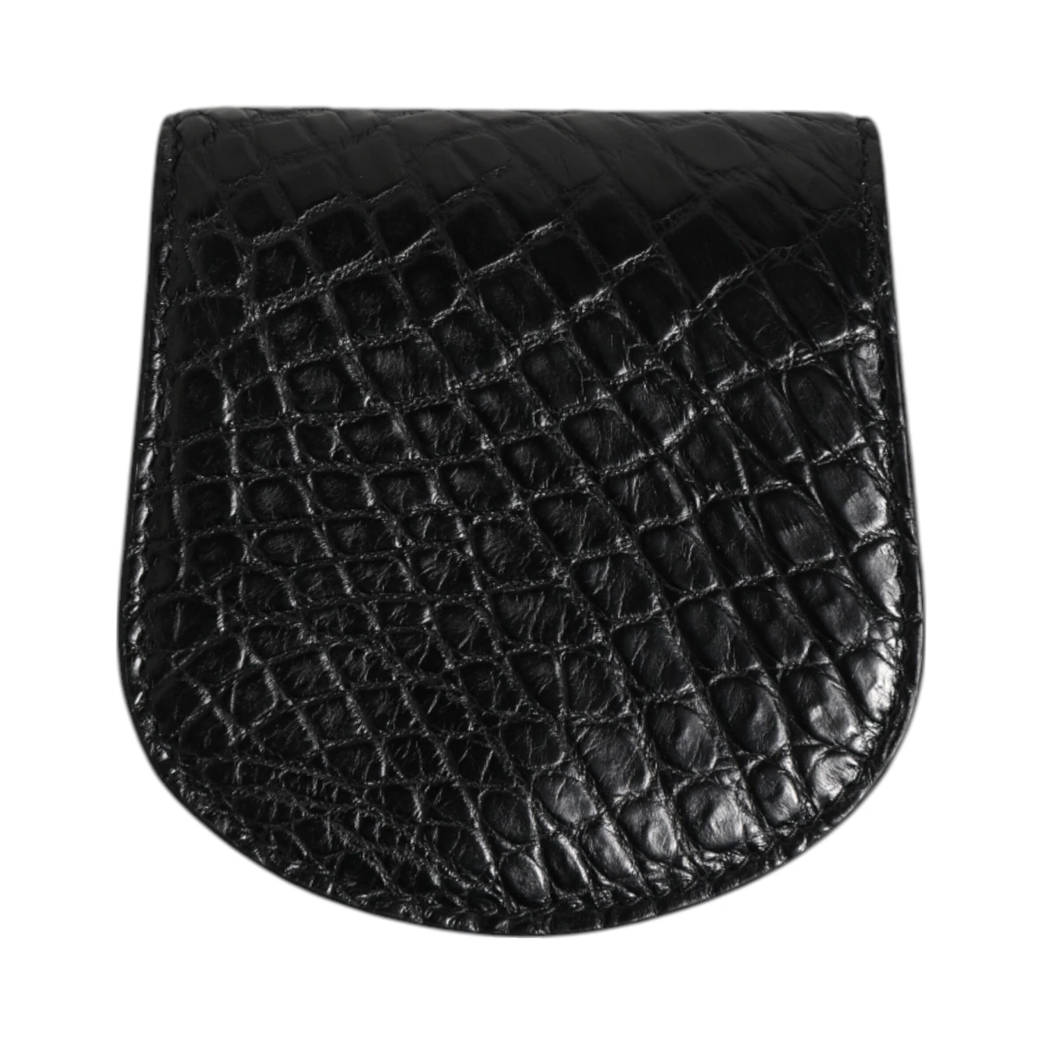 Black Exotic Skin Coin Condom Case Holder Pocket Wallet