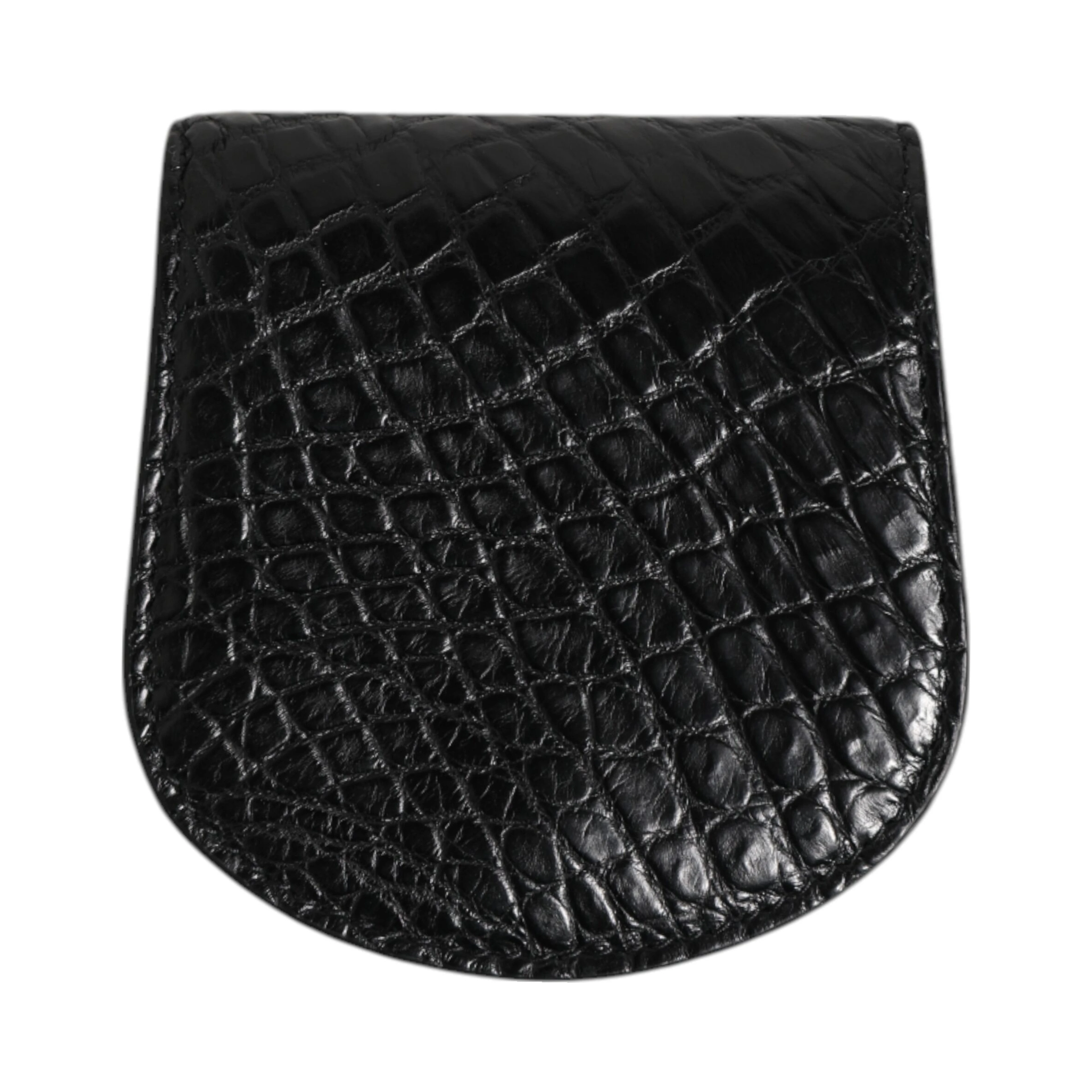 Black Exotic Skin Coin Condom Case Holder Pocket Wallet