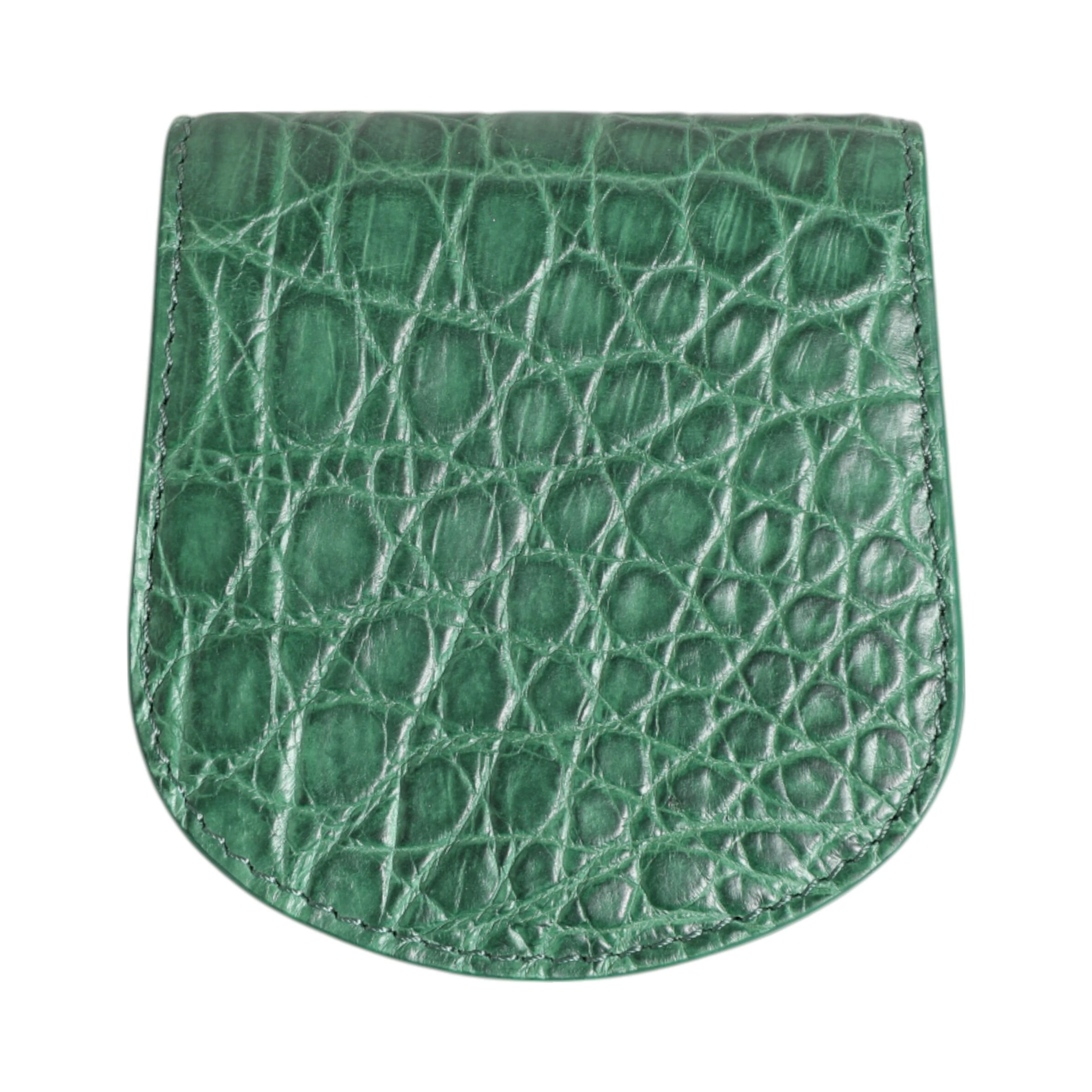 Green Exotic Skin Coin Condom Case Holder Pocket Wallet