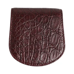 Burgundy Exotic Skin Coin Condom Case Holder Pocket Wallet