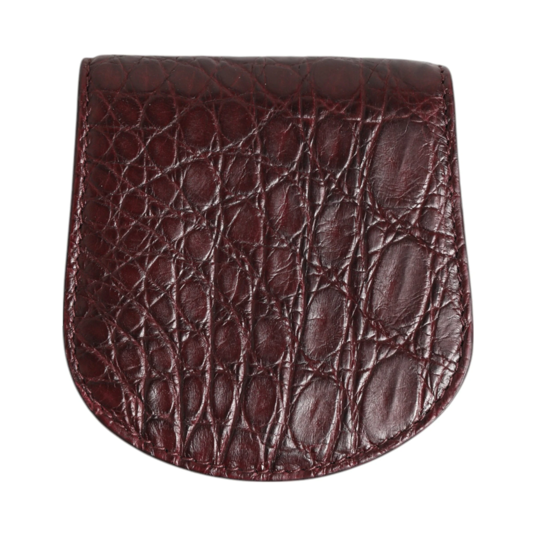 Burgundy Exotic Skin Coin Condom Case Holder Pocket Wallet